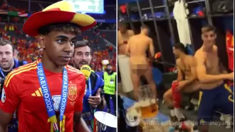 Lamine Yamal shares video of naked teammates to 500K followers after Spain's victory over England in Euro 2024 final.