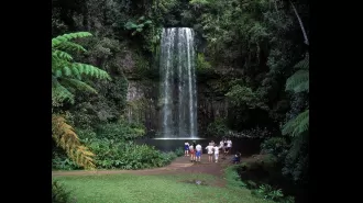 Search for missing swimmers at waterfall ends in tragedy.