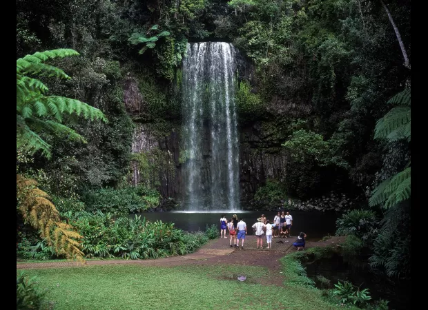 Search for missing swimmers at waterfall ends in tragedy.