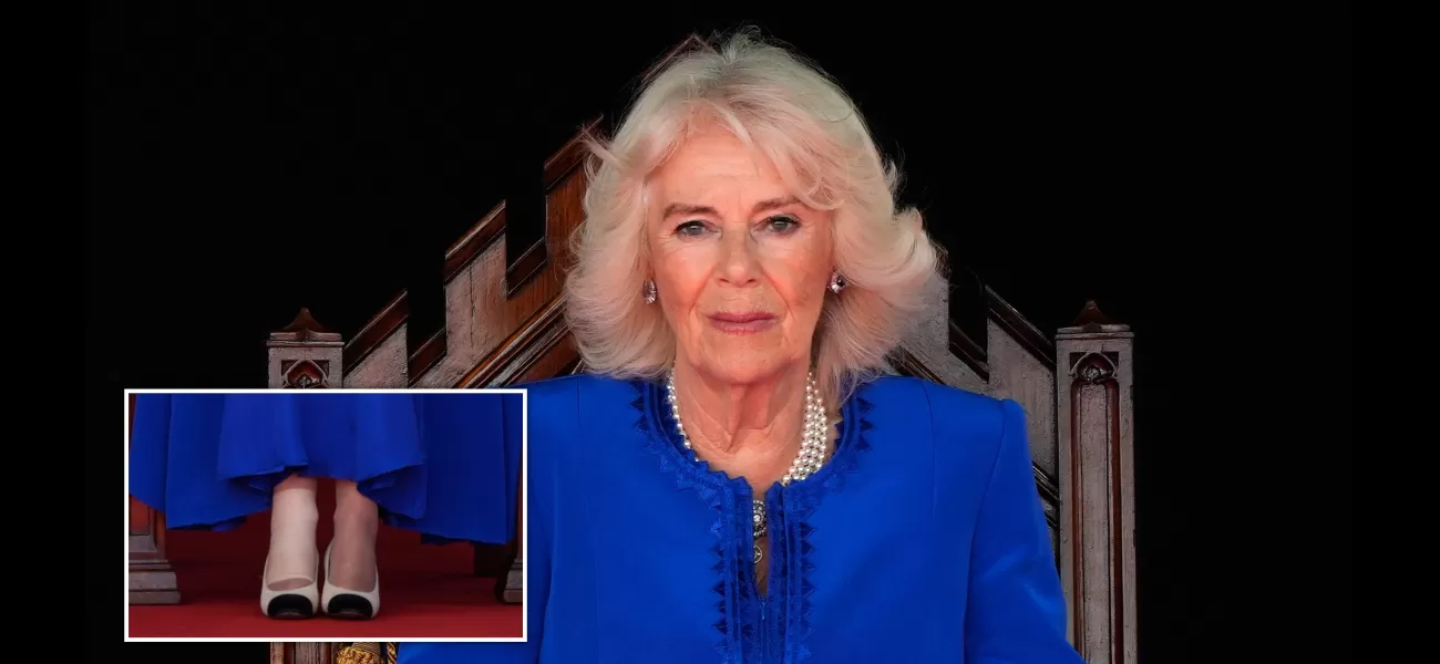 Queen Camilla is seen wearing a bandage on her foot, raising questions about her health and well-being.