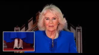 Queen Camilla is seen wearing a bandage on her foot, raising questions about her health and well-being.