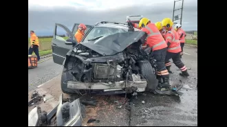 Astonishing incident as drugged-up truck driver veers into vehicle, resulting in severe harm.