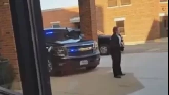Trump was seen walking as he arrived at the hospital.