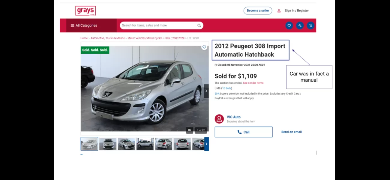 A company was fined $10 million for selling cars online with incorrect descriptions.