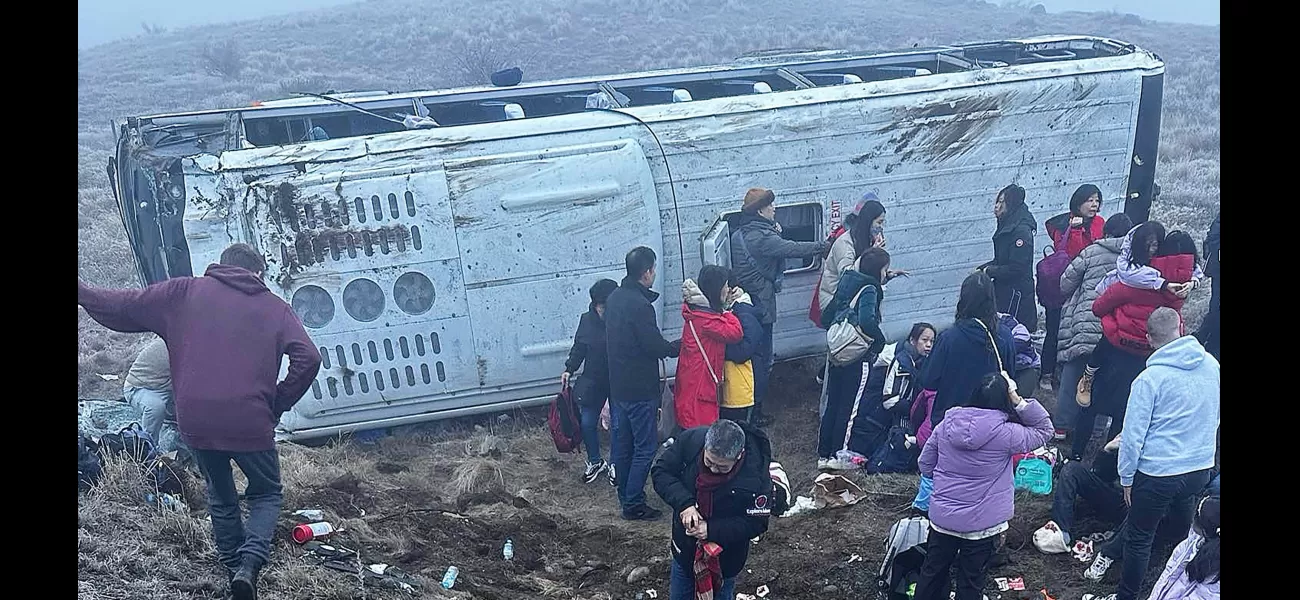 Two buses collide in New Zealand, causing injuries to 15 individuals.