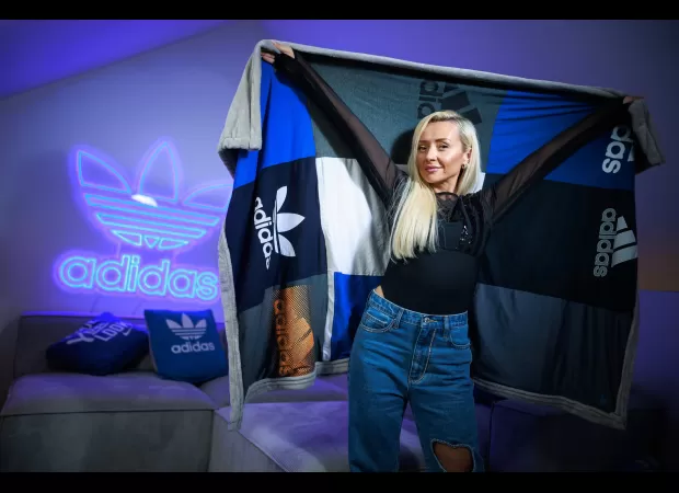 A Corrie actress decorates her home with sports brands she couldn't afford growing up.