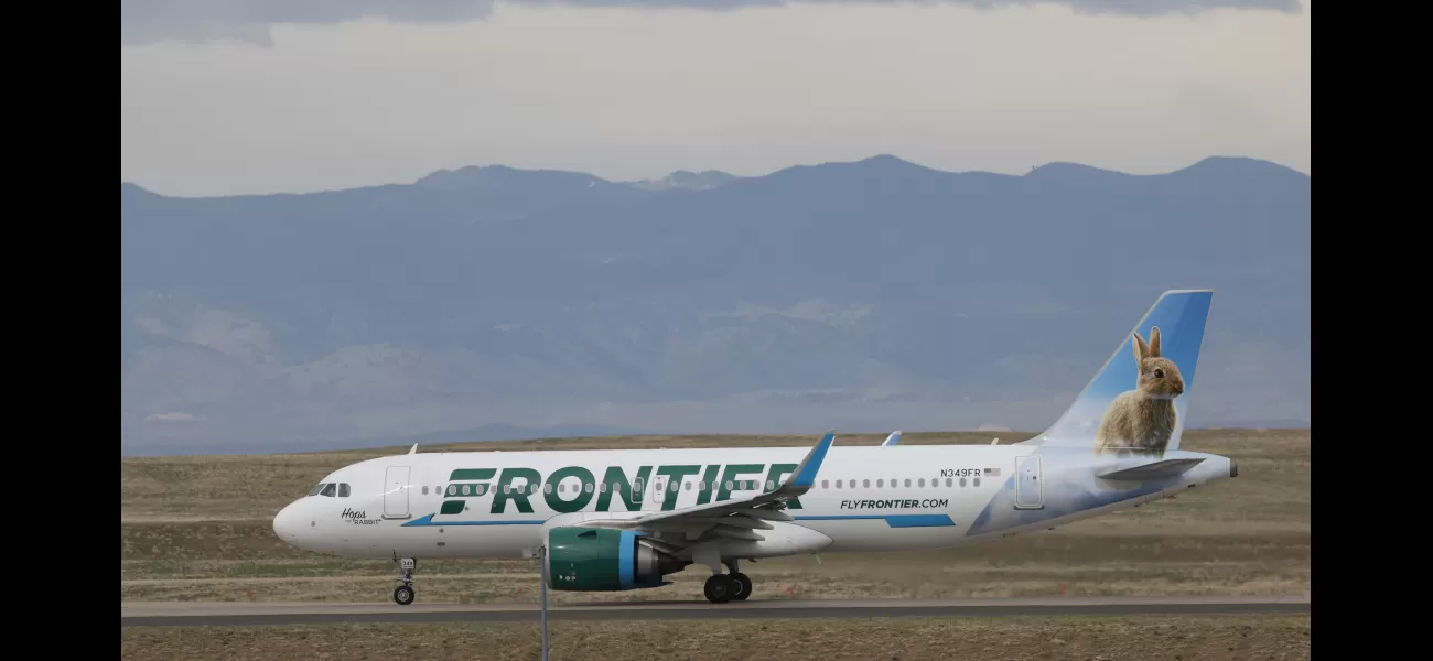 Denver International Airport experiences flight cancellations and delays due to an outage at Frontier Airlines.