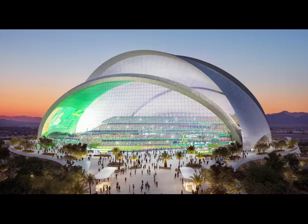 Exec says Las Vegas A's won't use all $380 million in public funds for stadium.