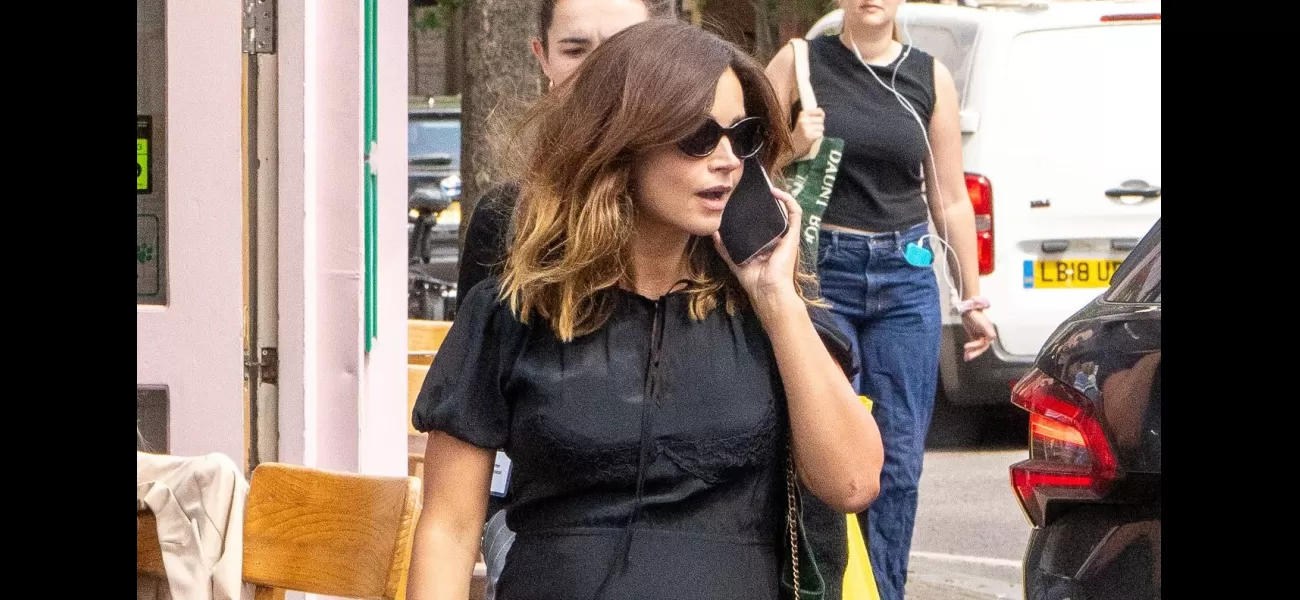 Expecting Jenna Coleman is radiant following successful debut of The Jetty, her latest TV project.