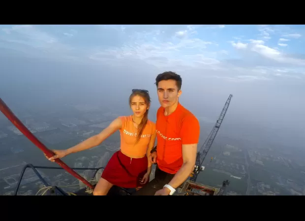 I didn't expect to hear this while climbing the world's second-tallest skyscraper.