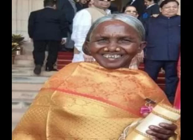 Kamala Pujari, recipient of Padma Shri, dedicated to preserving paddy seeds.