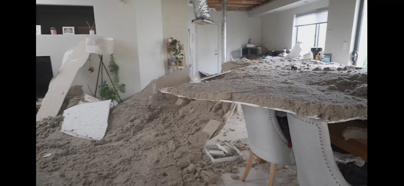 A family in Perth is now without a home after their ceiling collapsed during a stormy evening.