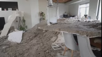 A family in Perth is now without a home after their ceiling collapsed during a stormy evening.