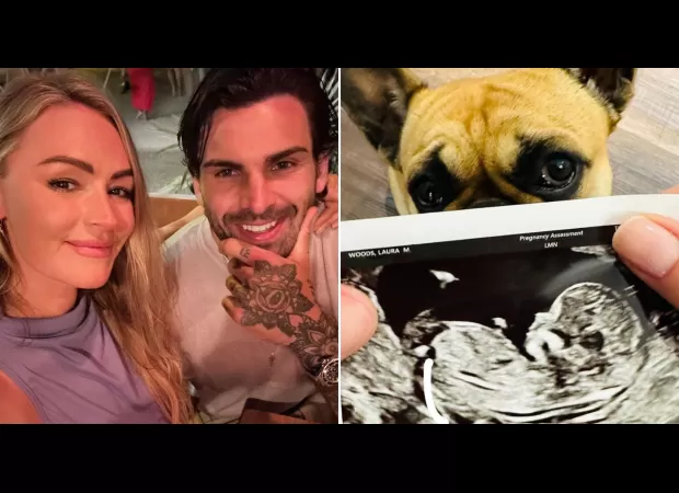 Laura Woods and Adam Collard share the news of their first baby on the way.