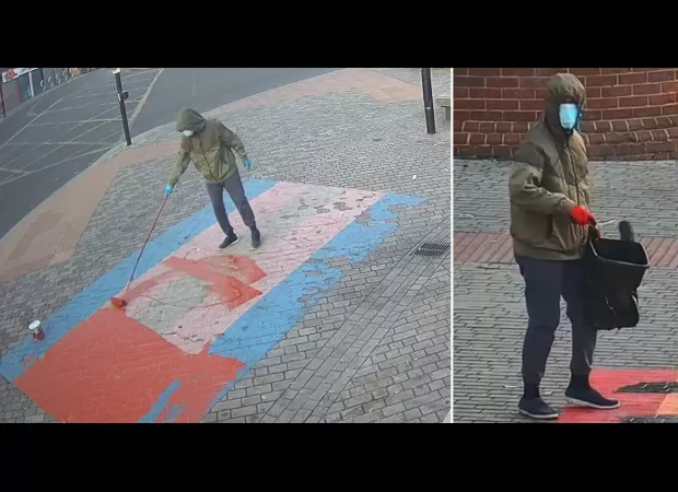 Someone has vandalized painted Pride flags for the third time in less than a month.