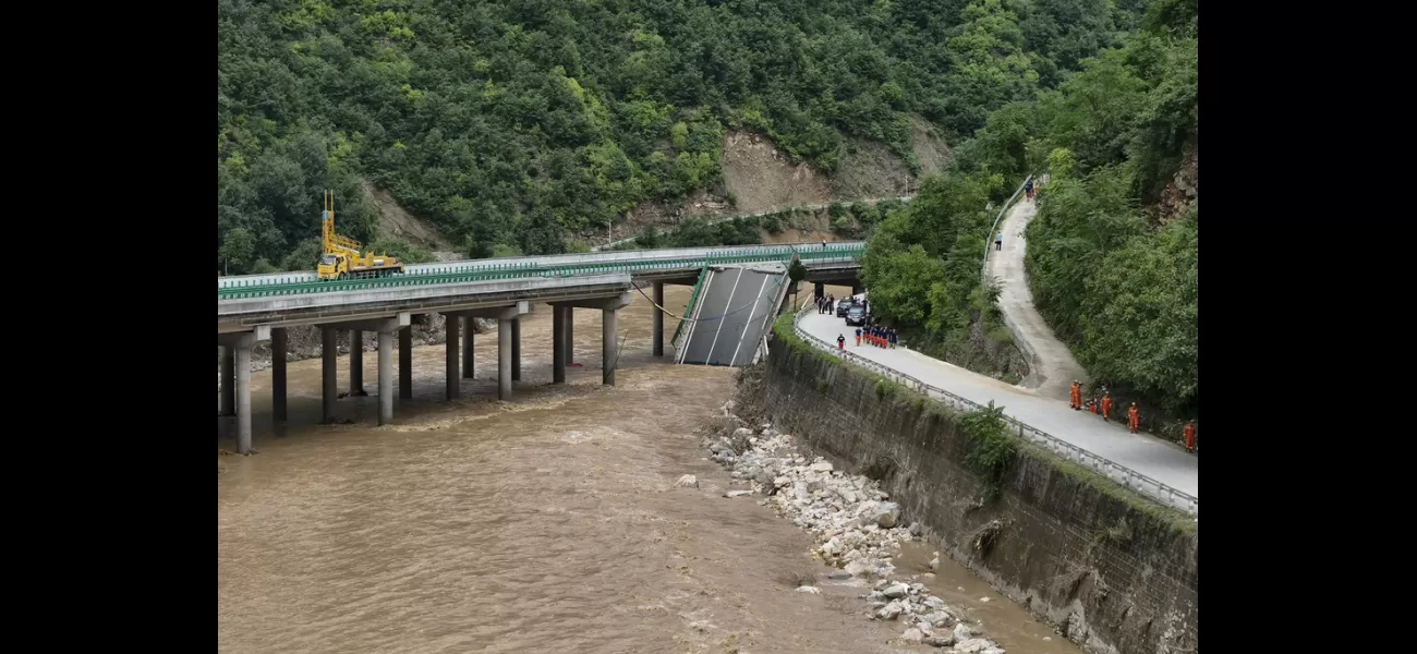 Fifteen people dead in China after bridge collapse caused by flash floods.