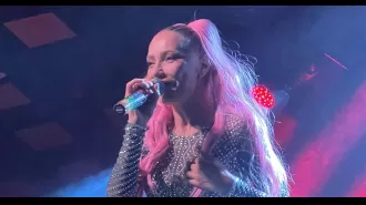 54-year-old 90s pop star stuns with timeless appearance at UK Pride shows.
