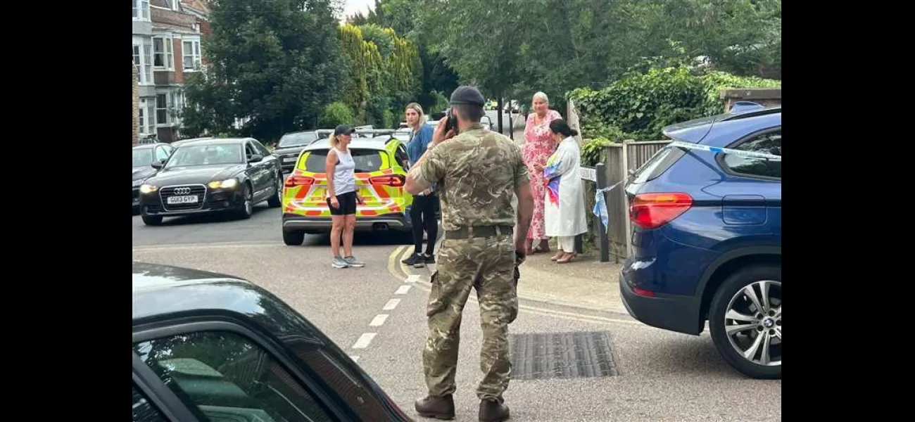 An individual was taken to the hospital by helicopter after being stabbed in an incident close to a military base.