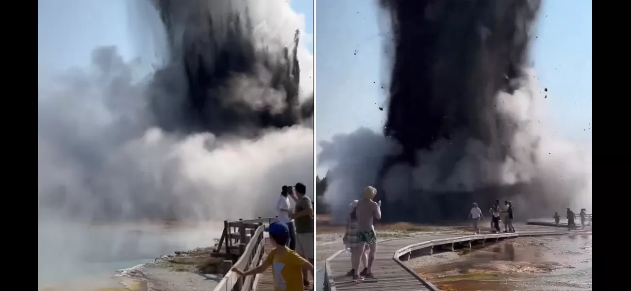 Tourists flee as 'super volcano' erupts at Yellowstone National Park.