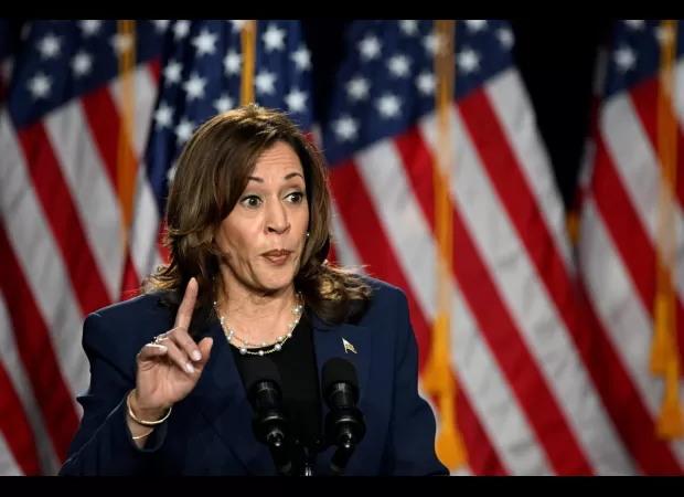 Kamala Harris calls out Trump's behavior in her first campaign rally.