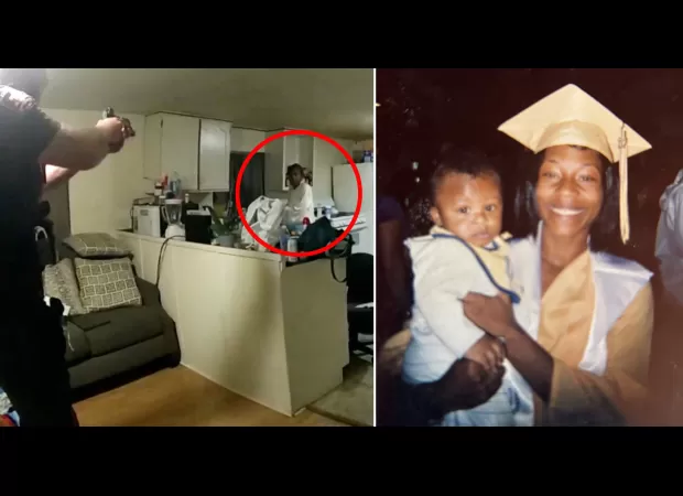 Cop shoots woman in the face with boiling water after she asks for assistance.