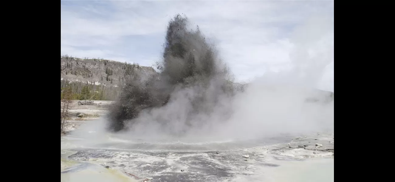 Visitors run from famous park as rocks and water explode.