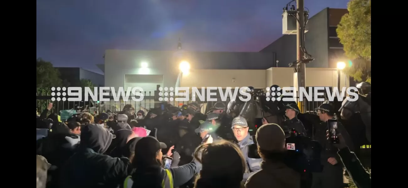 Conflict arises between pro-Palestine demonstrators and law enforcement near a Melbourne factory.