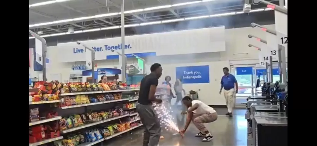Streamer sets off firework in store, causing chaos.