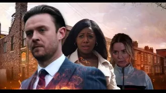 Dee-Dee exposes Joel as a fire destroys Coronation Street.