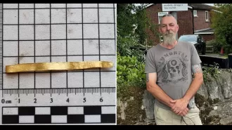A man nearly discarded ancient gold piece he discovered on the ground, dating back 3,500 years.