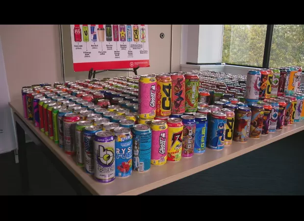 Amount of energy drinks confiscated is equal to nine cans of Coca-Cola.