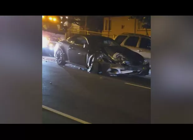 Family in car accident with a possible stolen vehicle.