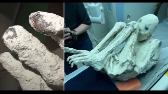 Mummies discovered in Peru with non-human fingerprints.