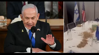 Protestors cause chaos by dumping maggots at hotel during Netanyahu's US visit, where he defends the Gaza War.