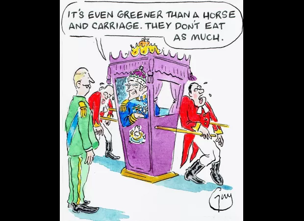 Guy Venables creates a daily cartoon for the Metro newspaper.