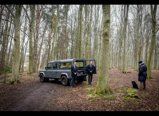 Edinburgh funeral home debuts Scotland's initial Land Rover Defender hearse.