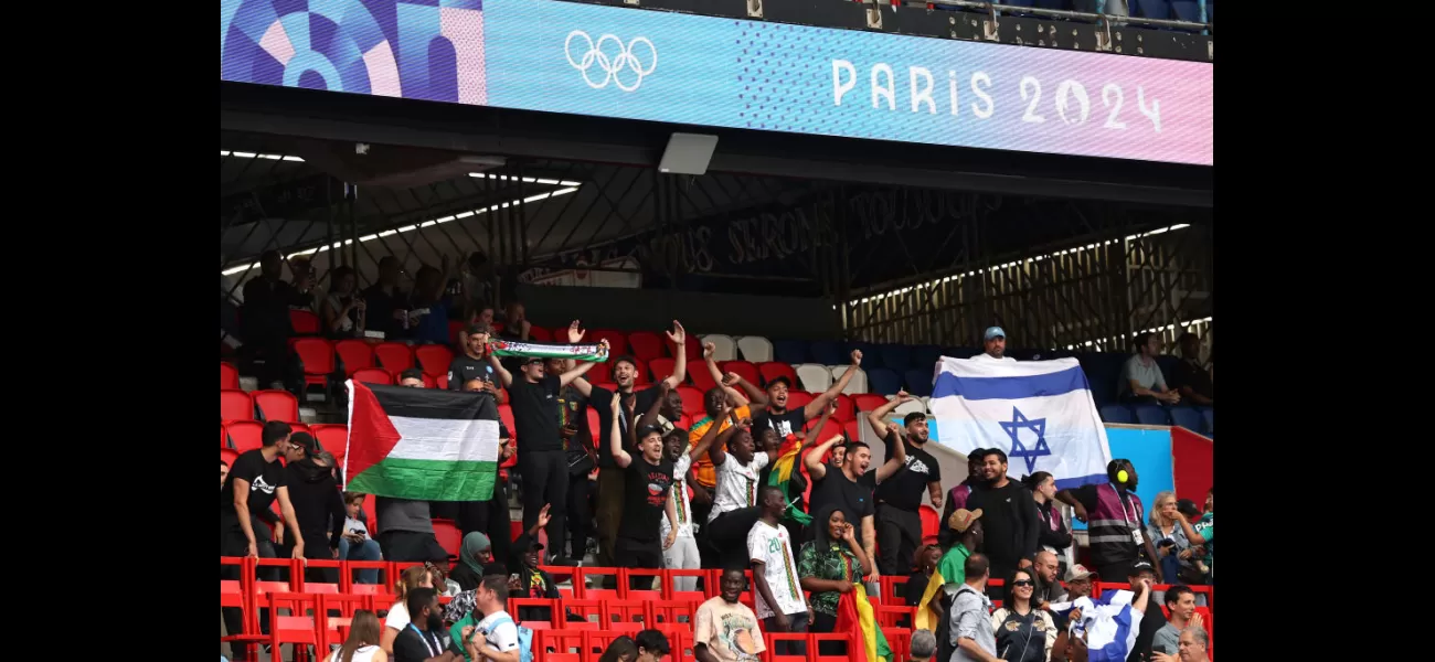 Israel's national anthem was met with boos and clashes between fans during an Olympic football match.