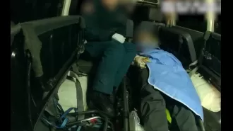 Couple and dog rescued after being stranded on mountain - amazing rescue.