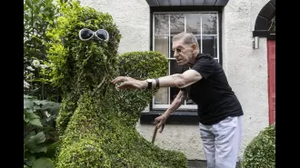 An elderly man has spent two decades trimming a bush to resemble a nude woman.