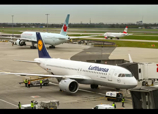 Flights at Heathrow cancelled due to M25 delays causing rush-hour traffic jam.