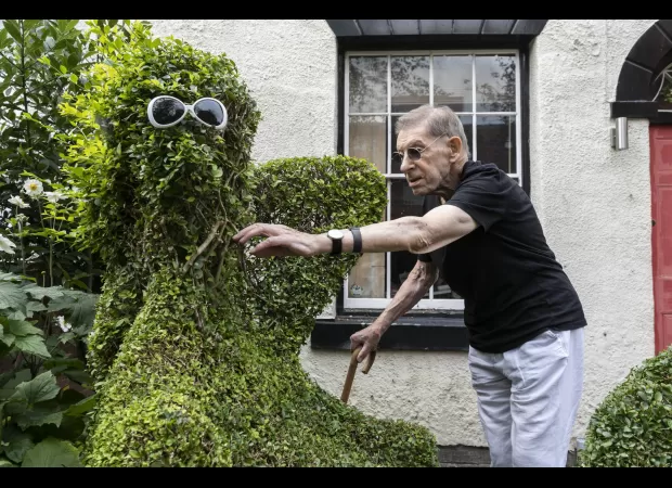 An elderly man has spent two decades trimming a bush to resemble a nude woman.