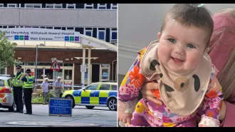 A woman has been accused of a crime after her car fatally struck an eight-month-old baby outside a hospital.
