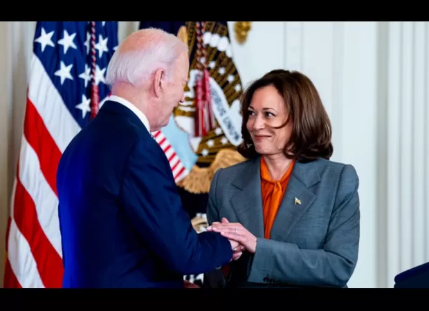 Biden hands over leadership in US speech while Trump lashes out at VP Kamala Harris.