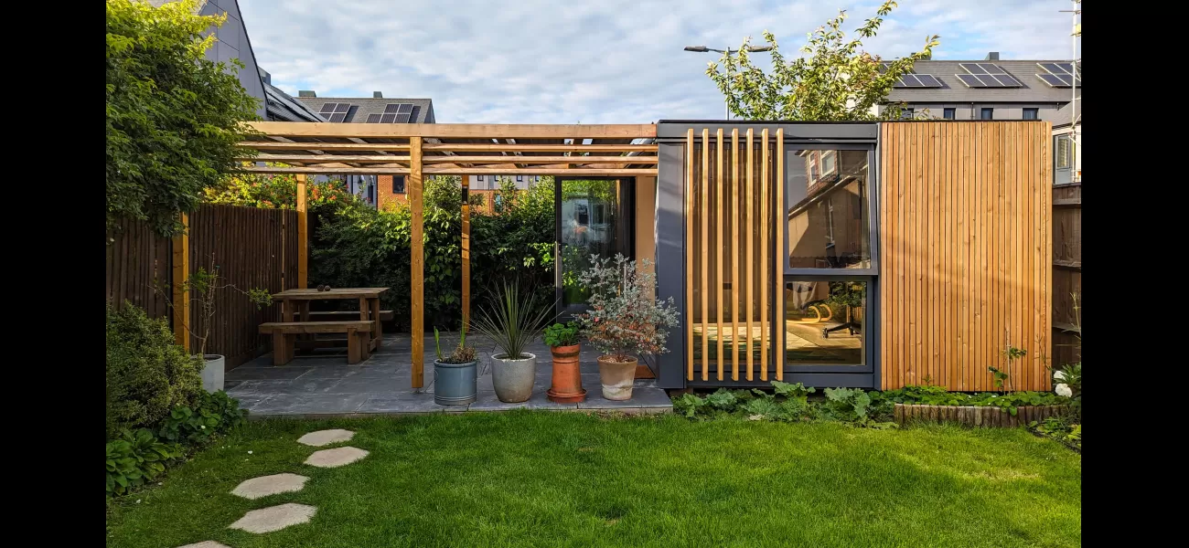 We saved £23,000 by constructing our fancy shed office with discarded materials.
