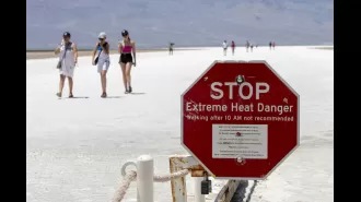 Man receives severe burns from trekking on scorching sand dunes in Death Valley.
