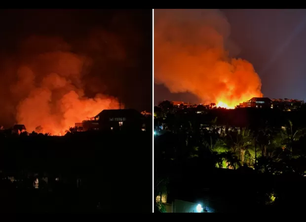 A fire destroyed 16 villas in Bali, leaving the owner with nothing.