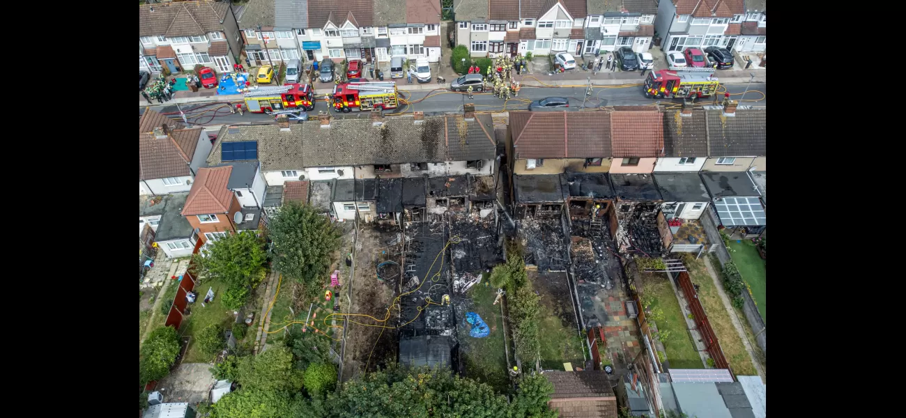 A fire destroys six consecutive houses in Dagenham, East London.
