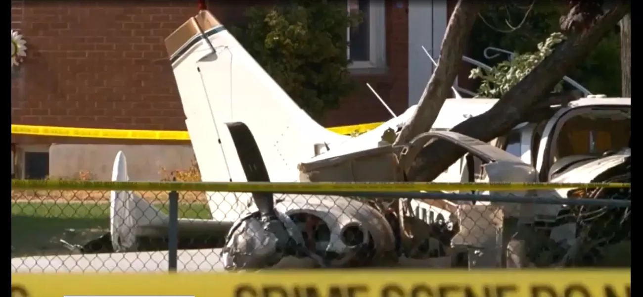 Plane crashes in front yard of home, causing terror.