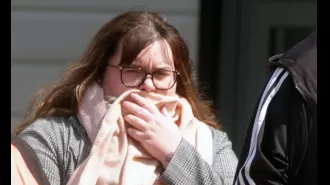 A prison guard cries in court after confessing to having an improper relationship with a prisoner.