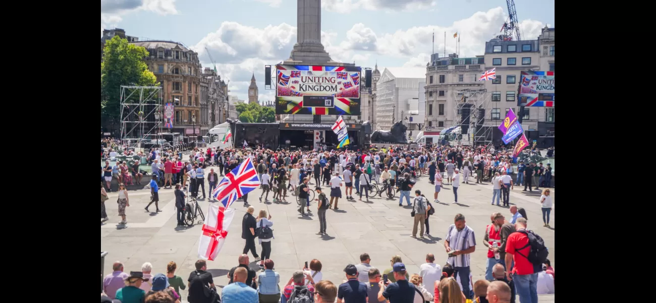 London protesters demand the return of their country at Tommy Robinson rally, drawing a large crowd.